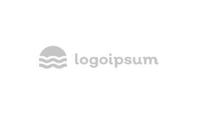 Gray minimalist logo featuring a circular shape with three wavy lines inside, alongside the text "logoipsum" on a light background.