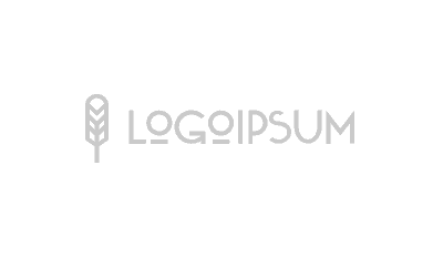 Grey text reading "LOGOIPSUM" with a simple wheat icon to the left, set against a light background. This appears to be a placeholder logo design.