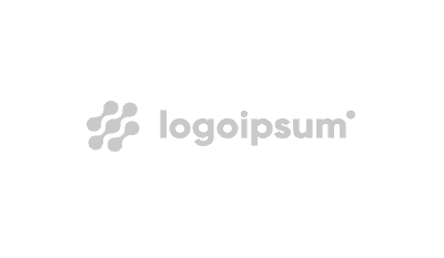 Gray geometric logo above the text "logoipsum" on a light gray background. The design appears to be a sample or placeholder logo image.