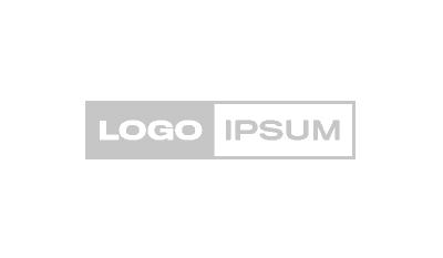 A rectangular logo with the word "LOGO" in bold white text on a gray background and "IPSUM" in gray text on a white background, side by side.